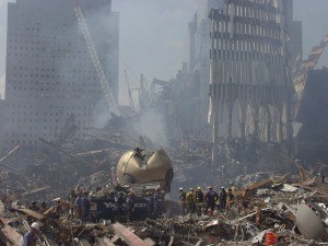 Rescue crews work to clear debris from the site of the World Trade Center. Photo Michael Rieger/ FEMA News 