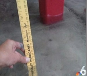 Pictures of water build up under a leaky roof in an outside hallway at Fort Lauderdale's Northeast High School that were used to push for passage of last year's bond issue. Photo: NBC6