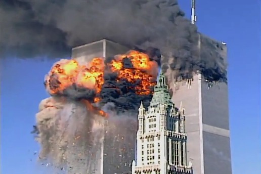 Huge explosion at World Trade Center on 9/11