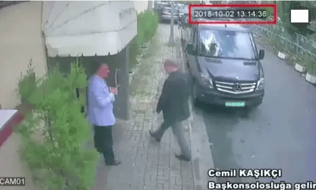 Jamal Khashoggi entering Saudi consultate in Instanbul