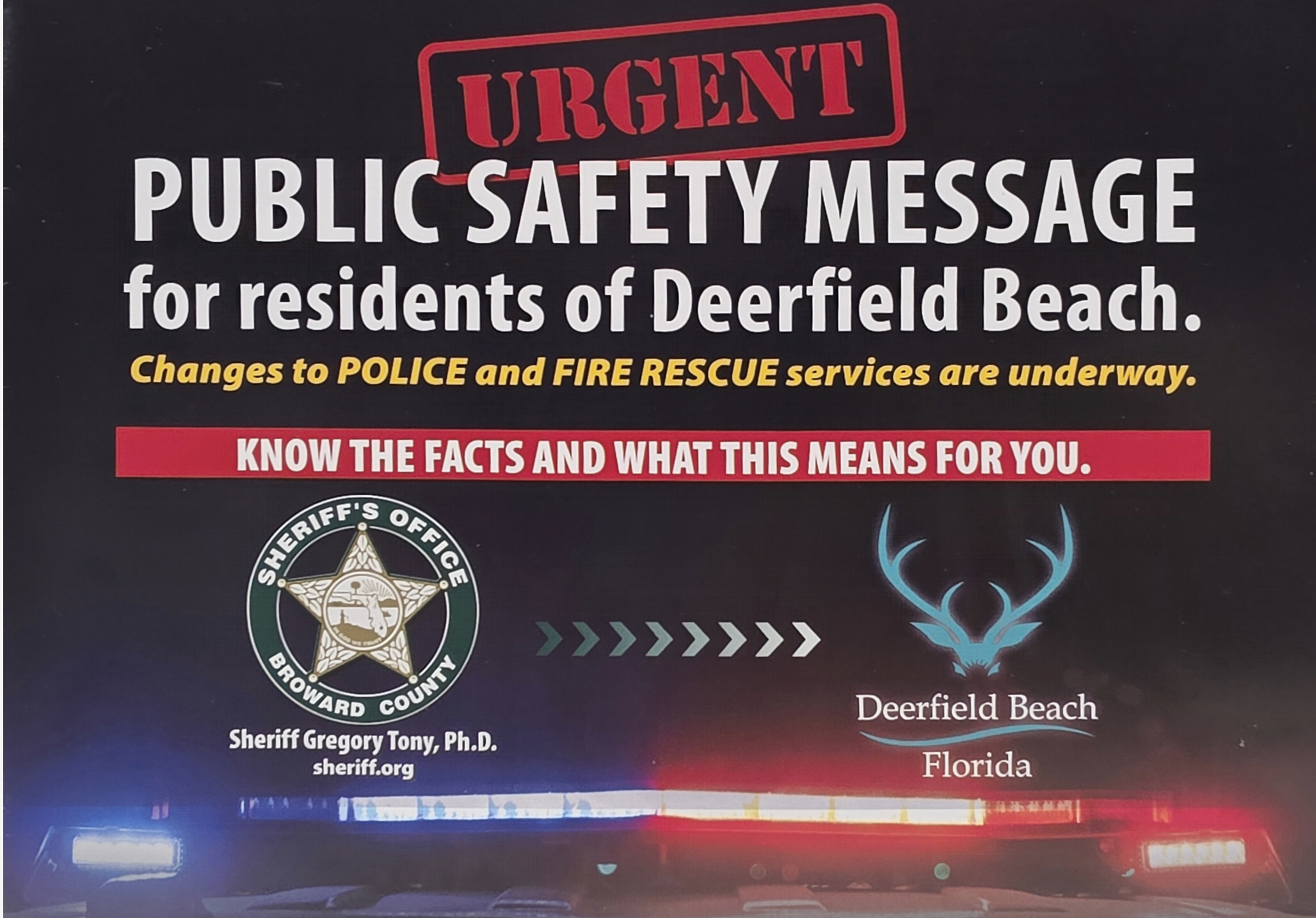 Broward Sheriff Tony uses scare tactics on Deerfield Beach residents after losing city police, fire contracts